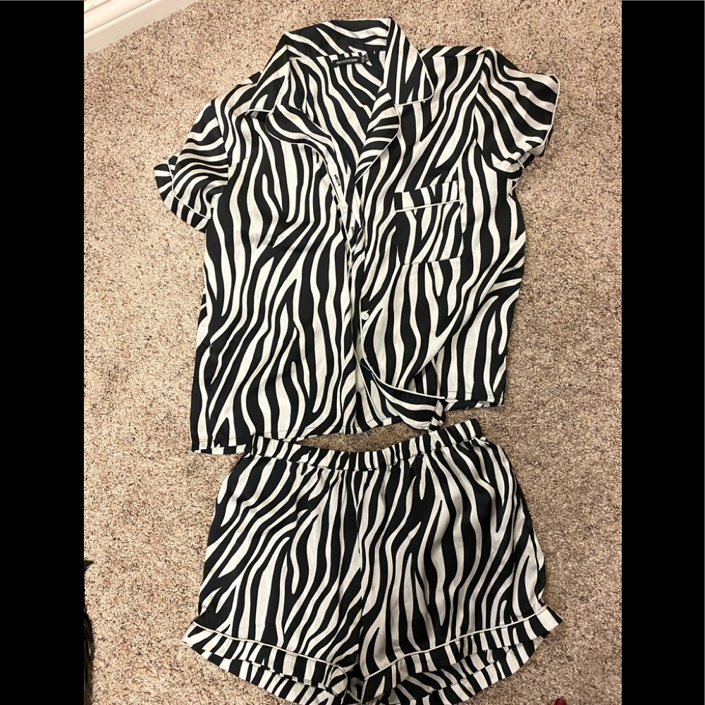 Zebra Print Satin PJ’s Shorts